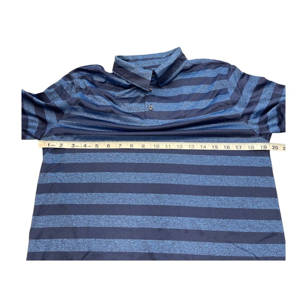 Old Navy Polo Shirt Men's Small Blue Black Striped 100% Polyester Active Golf - Picture 5 of 7